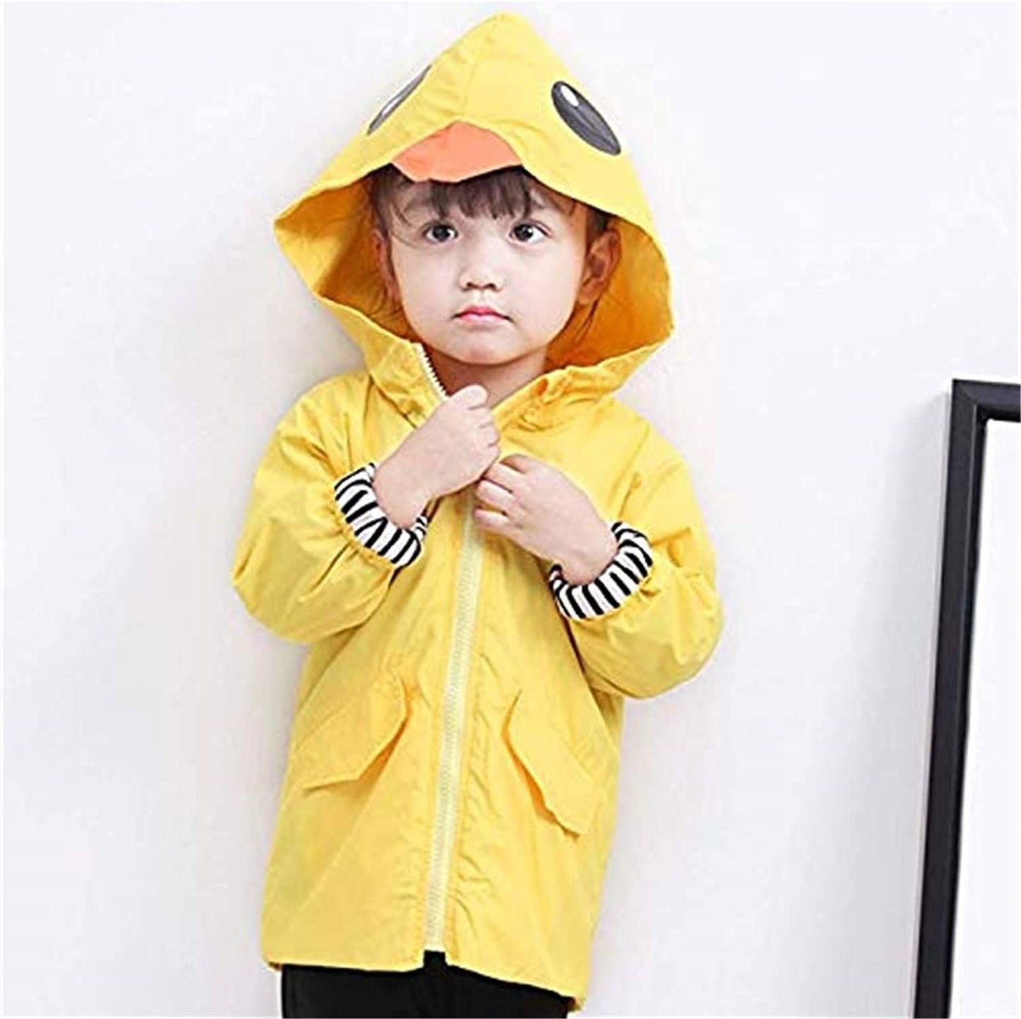 Toddler Baby Boy Girl Duck Rain Jacket Cute Cartoon Yellow Raincoat Hoodie Kids Coat Fall Winter School Outfit
