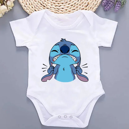 Newborn Baby Summer Rompers Infant Bodysuits Short Sleeve Jumpsuit Cartoon Lilo & Stitch ropa bebe Baby Boy Girl Clothes