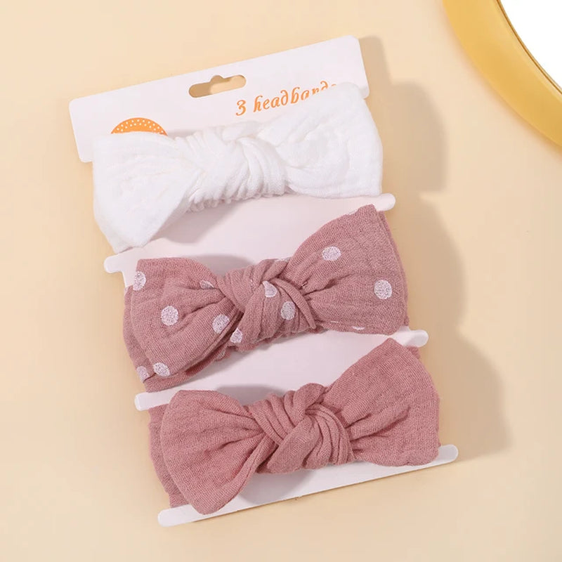 3Pcs Baby Girls Headband Set Bow Knot Head Wrap Bandage Kids Toddlers Headwear Hair Band Infant Baby Newborn Hair Accessories
